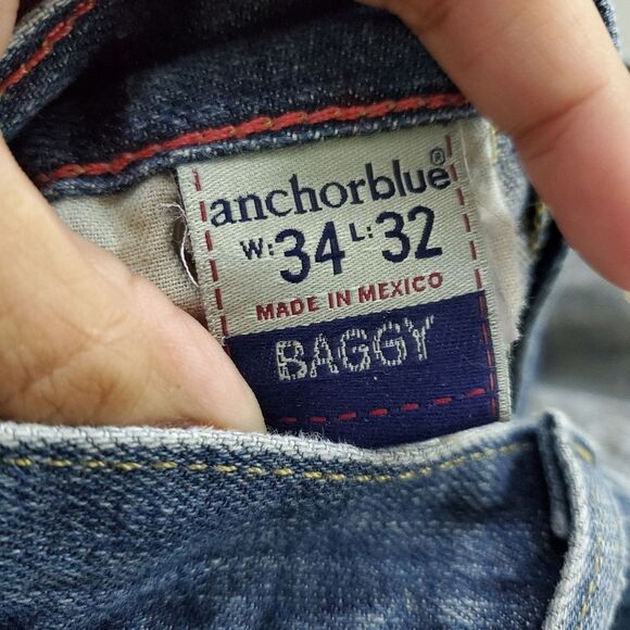 Vintage Anchor Blue Baggy Jeans / Late 1990's & Y2K era - Picture 4 of 9